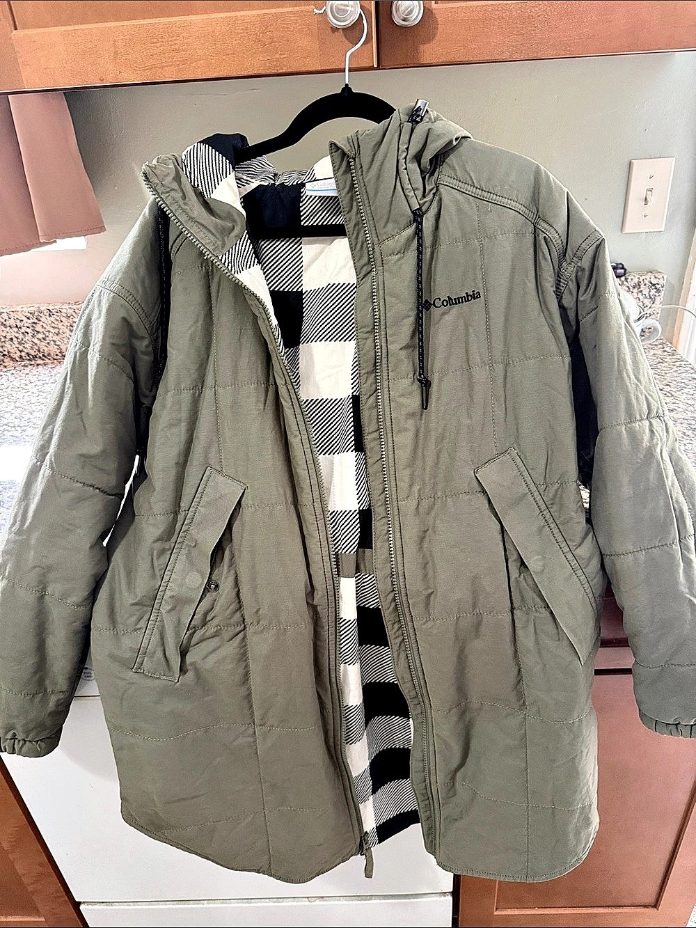 Columbia Women'Small Geometric Puffer Jacket Green Size Small